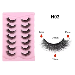 5D Volume Self Adhesive Lashes Natural Wispy Fluffy False Eyelashes One Piece Strip Lashes DIY Extensions