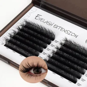 5D Wild Camellia Soft Easy Fan Eyelash Extensions Wild Fluffy Messy 4D Multi Layer Fans Volume Lash Extensions Tray