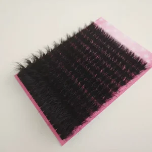 5DFluffy Messy Segmented Lashes 3D Multi Layer 10 24mm Thick Black Cotton Band PBT Material Semi Hand Made Eyelashkit