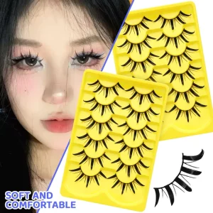 6 Pairs Fluffy Full Strip Faux Mink Eyelashes Natural Handmade Reusable False Lashes for Daily Party Beauty Supply