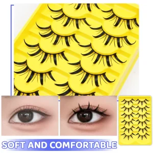 6 Pairs Lashes Fluffy Full Strip Faux Mink Eyelashes Thick Natural Handmade Eyelashes Reusable for Makeup
