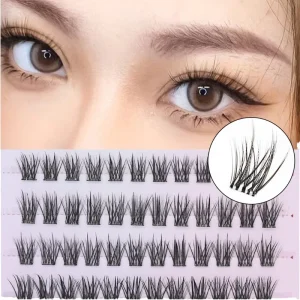 6 Rows Series Cluster Lashes Self Adhesive Press On No Glue Needed Natural Style Mix Length Waterproof False Eyelashes