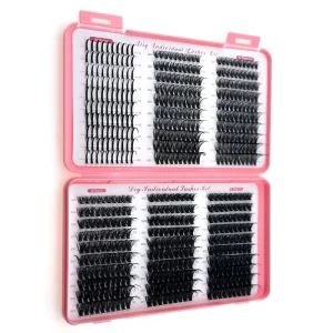 600 Spikes DIY Segment False Eyelashes 100D Pointed Fairy Style Natural-Looking 3D Synthetic Black Cotton Band