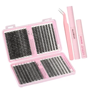 608PCS DIY Lash Book 40P 80P Cluster Lashes Wispy Volume Individual Segment Eyelash Extensions Thin Band