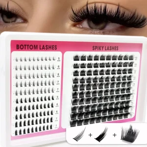60D 300D PBT Segmented Cluster Lashes High Quality Bottom Lashes for Volumized European Spiky DIY Self Grafting Dramatic