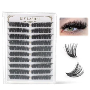 60D 80D 100D Segmented Cluster Lashes False Eye Lashes with Custom Logo Private Label