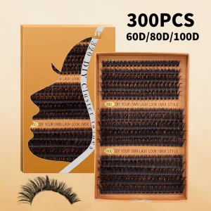 60P Cluster Lashes Mix Length Individual Eyelash Extensions Lightweight C/D Curl Segmented Lashes for DIY Lash Extension