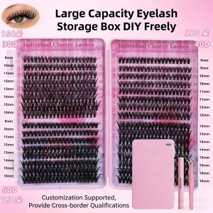 640-Cluster DIY 3D Fluffy Eyelashes Mixed Length Spiked Segmented Lashes