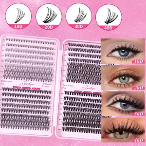 640 Eyelash Extensions – D-Curl, 10-16mm, 10D-40D Thickness, Perfect for cat Eyes, Baby Eyes, and Natural Styles