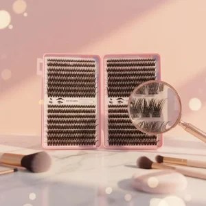640Pcs Large Capacity Cluster Eyelashes Thick Volume DIY Lash Kit Mixed Individual European American Style False Eyelashes