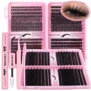 640pcs Individual Cluster Eyelash Thick Fluffy Extension 30D 100D Mix Length DIY Cluster Lashes