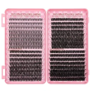 640pcs Soft Fluffy DIY Eyelash Clusters Kit 20D 40D 60D 80D Mix Assorted 32 Row Individual Eyelash Book