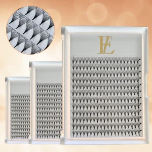 6D 16D Pre Made Fans Heat Bonded Volume Eyelash Extensions With Pointy Base Long Stem