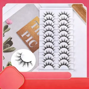 6D 19 Synthetic Fiber False Eyelashes Long Curled Eye-Enlarging Stage Makeup Lashes in Stock