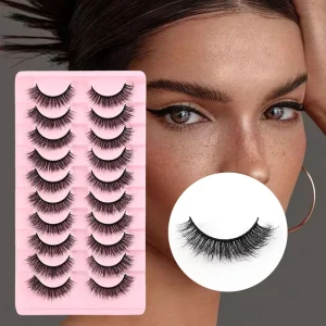 6D Fluffy False Eyelashes Voluminous Sturdy Band Naturally Curled High Arch Western Style