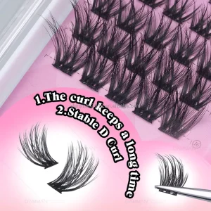 6D Lash Cluster Trays C D Curl 3D Faux Mink Custom Eyelashes Pre-cut Lashes Light Mix Length Private Label Lash Clusters