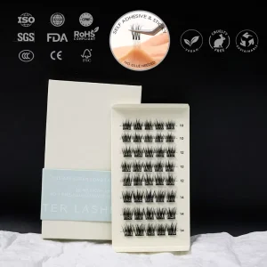 7 15 Day Cluster Lashes Logo Custom Handmade Bottom Eyelash Press on Lashes Fluffy Diy Eyelash Clusters Manga Lash Clusters