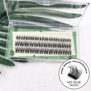 7-15 Day Hold No Glue Needed Plant Fiber Reusable Coloured False Press Eyelashes Self-Adhesive Cruelty-Free Flexible