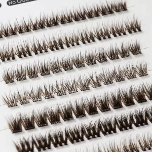 7-15 Day Hold Super Long Lasting Plant Fiber Synthetic Hair Cluster Lashes Invisible Clear Band Self-Adhesive Cruelty-Free