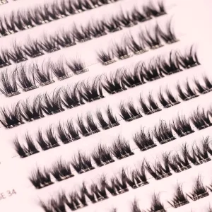 7-15 Day Lasting Cluster Lash Extensions Pre-Glued Self Adhesive Waterproof Individual Lashes No Glue Required Custom Logo