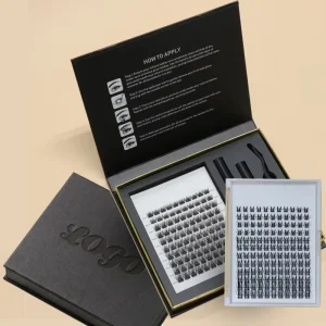 7-15 Day Long Lasting Press On Cluster Lashes Eyelash Cluster Large Books Mixed Style Eye Lashes Cluster No Glue Needed Kit