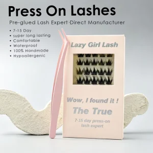 7-15 Day Long Lasting Silk Waterproof Lash Clusters Invisible Clear Band Reusable Self Adhesive Pre Glue 3D Eyelash
