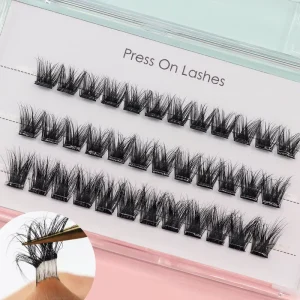 7 15 Day Long Lasting Synthetic Hair 3D Natural Cluster Lashes Kit Custom Logo Pressed Cruelty Free Reusable Full