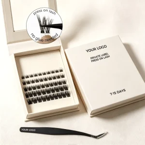 7-15 Days Pre Cut Glueless Long Lasting Waterproof Vegan Press on Lashes Individual Handmade Self Adhesive Lashes Diy Eyelashes
