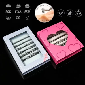 预粘合技术，7 15天内可粘贴，分段式DIY簇状睫毛，黑棕色压贴式睫毛