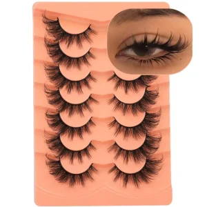 7-Pair Full Strip Cat Eye & Fox Eye Wispy Lashes Mink Fluffy False Eyelashes with Natural Look