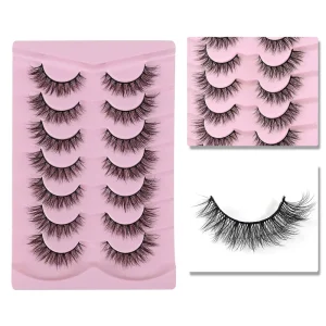 7 Pair Natural Eyelash 3D Faux Mink Curly Short Lashes Messy Fluffy Strip Eyelash Synthetic Eyelashes Set