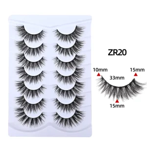 7 Pairs Fashion False Eyelashes Fluffy Natural Curl Black Band Lashes for Online Sellers