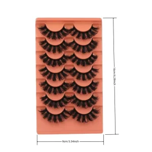 7 Pairs Fluffy Faux Mink Lashes Wispy False Eyelashes Thick Volume Fake Lashes Curly Fake Eyelashes
