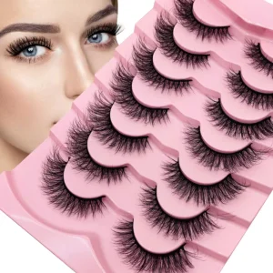7 Pairs Fluffy Lash Strips Vegan 3D Faux Mink Lashes Faux Mink Eyelashes