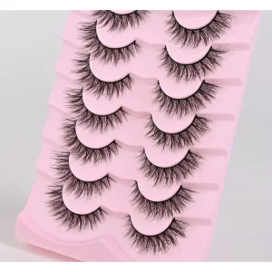 7 Pairs Fluffy Wispy Volume Bulk Strip False Eyelashes Set Natural Look Synthetic Hair Faux Mink Lashes