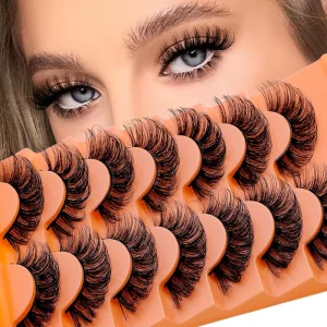 7 Pairs Full Strip 3D Faux Mink Eyelashes Handmade Fluffy Lashes Mixed Length Natural False Lashes