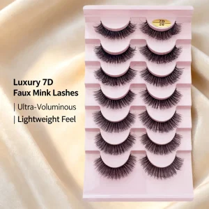 7 Pairs High Quality 3D Eyelashes Custom Logo Natural False Eyelashes Handmade Full Strip Lashes