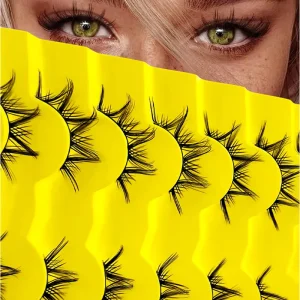 7 Pairs Little Devil Fairy False Eyelash Manga Lashes Anime Lashes Natural Look Wispy Cotton Band Fake Eyelashes