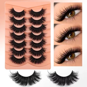 7 Pairs Luxury Style 20mm Lash Vendor Strip Eye Lashes Full Strip Eyelashes Fluffy Thick Eyelashes