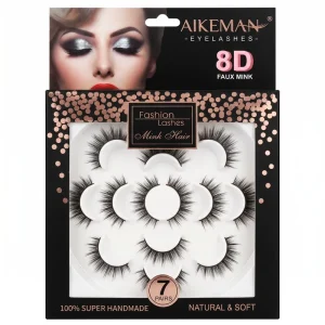 7 Pairs Natural Look False Eyelashes Handmade Wispy Natural Soft Lashes for Salon Use USA