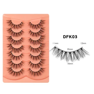 7 Pairs Natural Thick 3D Fluffy Full Strip False Eyelashes Synthetic Fiber Cosmetics Eyelashes Cruelty Free