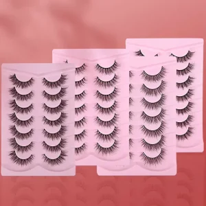 7 Pairs Per Tray New Product Strip False Eyelashes Lash Fluffy Eyelash Vendor Bulk 3d Faux Mink Lashes