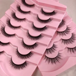 7 Pairs Per Tray New Product Strip False Eyelashes Lash Fluffy Eyelash Vendor Bulk 3d Faux Mink Lashes