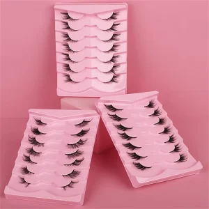 7 Pairs of 3D Effect Half Fox Eyelashes Custom Logo Packaging Winged and Natural Style for Makeup Use