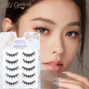 72# 3D Wispy Strip Lashes Natural Look with Clear Band Faux Mink Lashes for Daily Wear