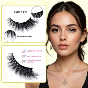 7pairs Fluffy Lashes 8D False Eyelashes 20mm Faux Mink Lashes Natural Fake Lashes Thick Volume Eyelashes Cat Eye Lashes