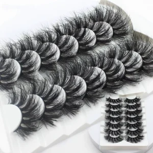 7pairs Long Luxurious False Eyelashes Fluffy Dramatic 3D Faux Mink Lashes 22MM
