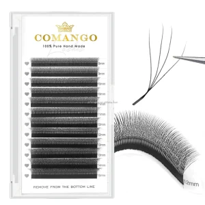 8 15MM 4D W Camellia Eyelash 12Line Handmade Automatic Flower Lashes Extensions Makeup