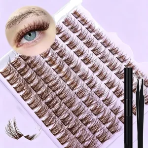 8 16mm D Curl Fluffy Individual Lasches Clusters Slim Band Seamless Blending Night Club Holiday Fashion Eye Decoration