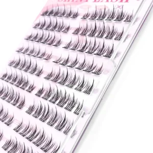 8-16mm Fluffy Lash Cluster Private Label Mink Diy Lash Extension Kit Tray Custom Logo D Curl Wispy Cluster Lashes Kit
